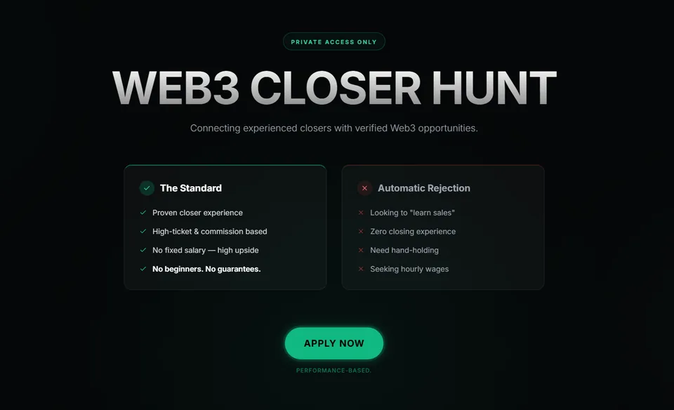 Web3 Closer Hunt - High-Performance Web Application